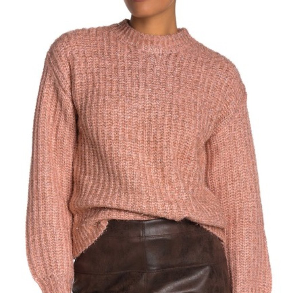Free Press Metallic Eyelash Knit Sweater Size Xxs